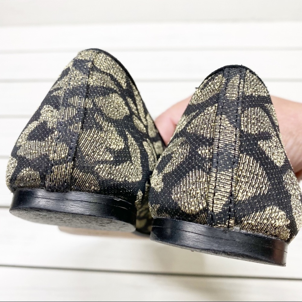 J. Crew Metallic Leopard Jacquard Smoking Flat Loafers Shoes 6.5 - Picture 3 of 11